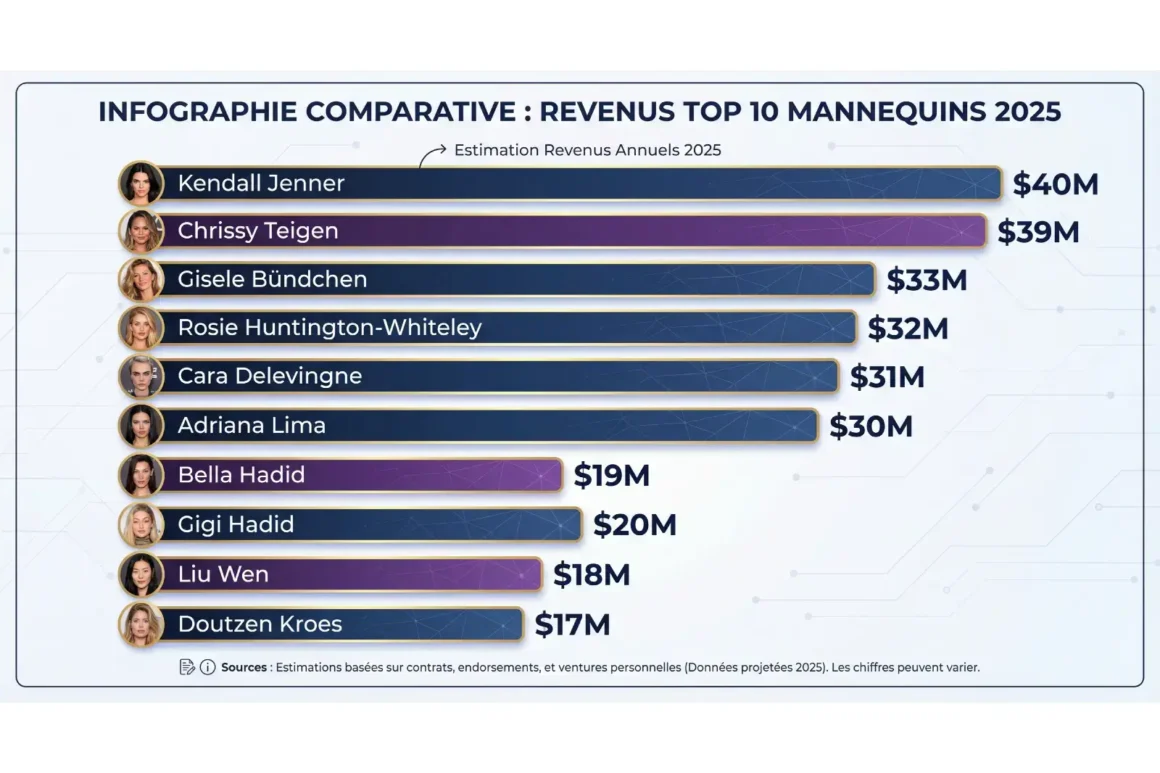 Revenus des Top 10 mannequins 2025 les mannequin
mannequins célèbres
top model femme
top modele femme
combien gagne une mannequin
combien gagne un mannequin
mannequin femme célèbre
mannequins femmes célèbres