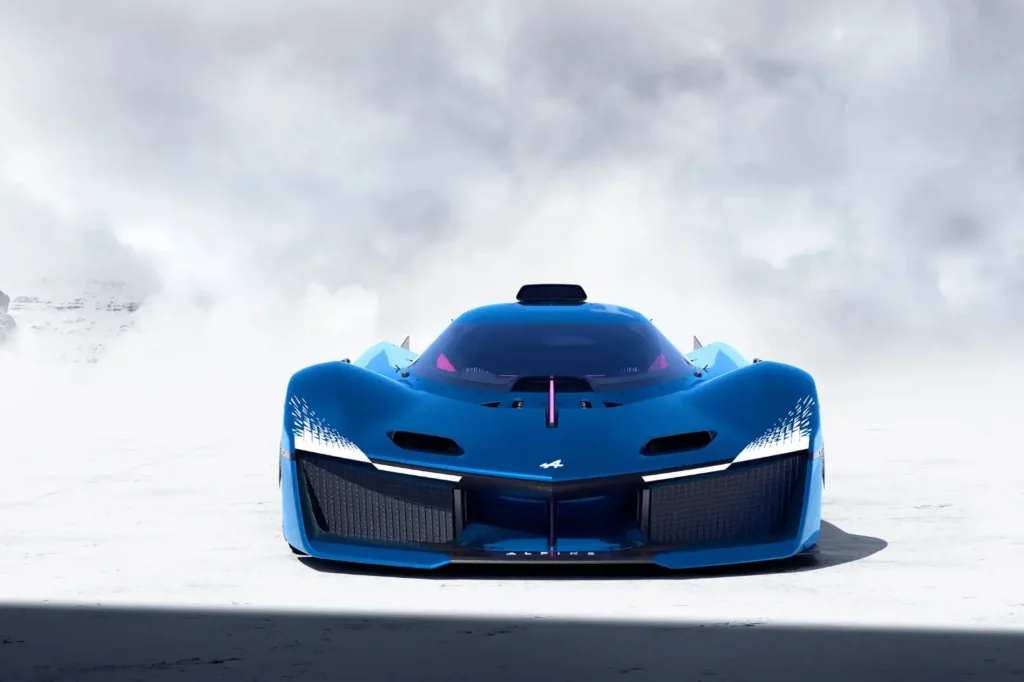 Hypercar Alpine hydrogen Alpenglow Hy6 Moteur Thermique 6 Cylindres Hydrogène-face