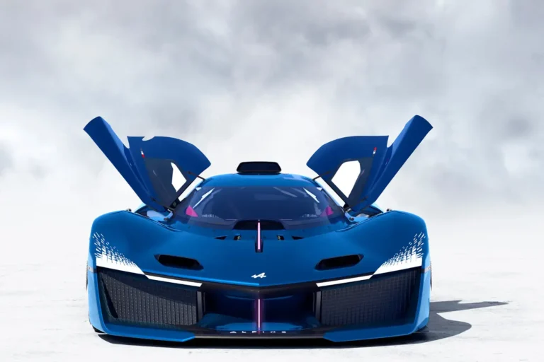 Hypercar Alpine hydrogen Alpenglow Hy6 Moteur Thermique 6 Cylindres Hydrogène-face-porte-ouverte