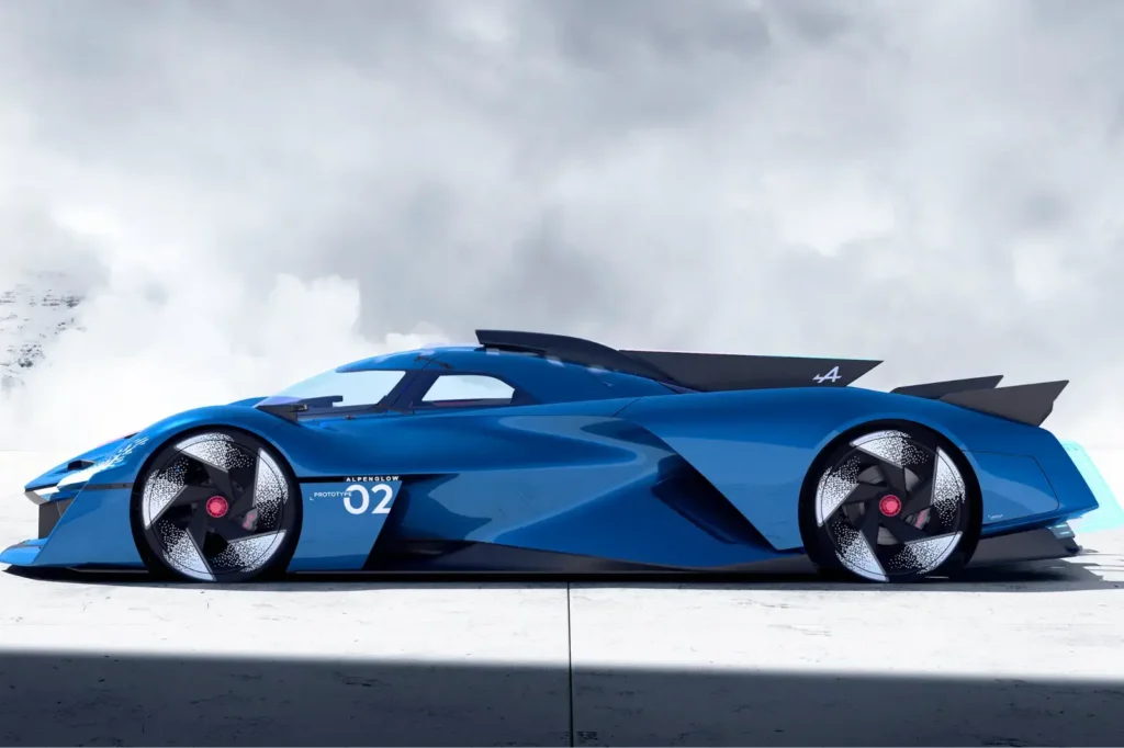 Hypercar Alpine hydrogen Alpenglow Hy6 Moteur Thermique 6 Cylindres Hydrogène-profil