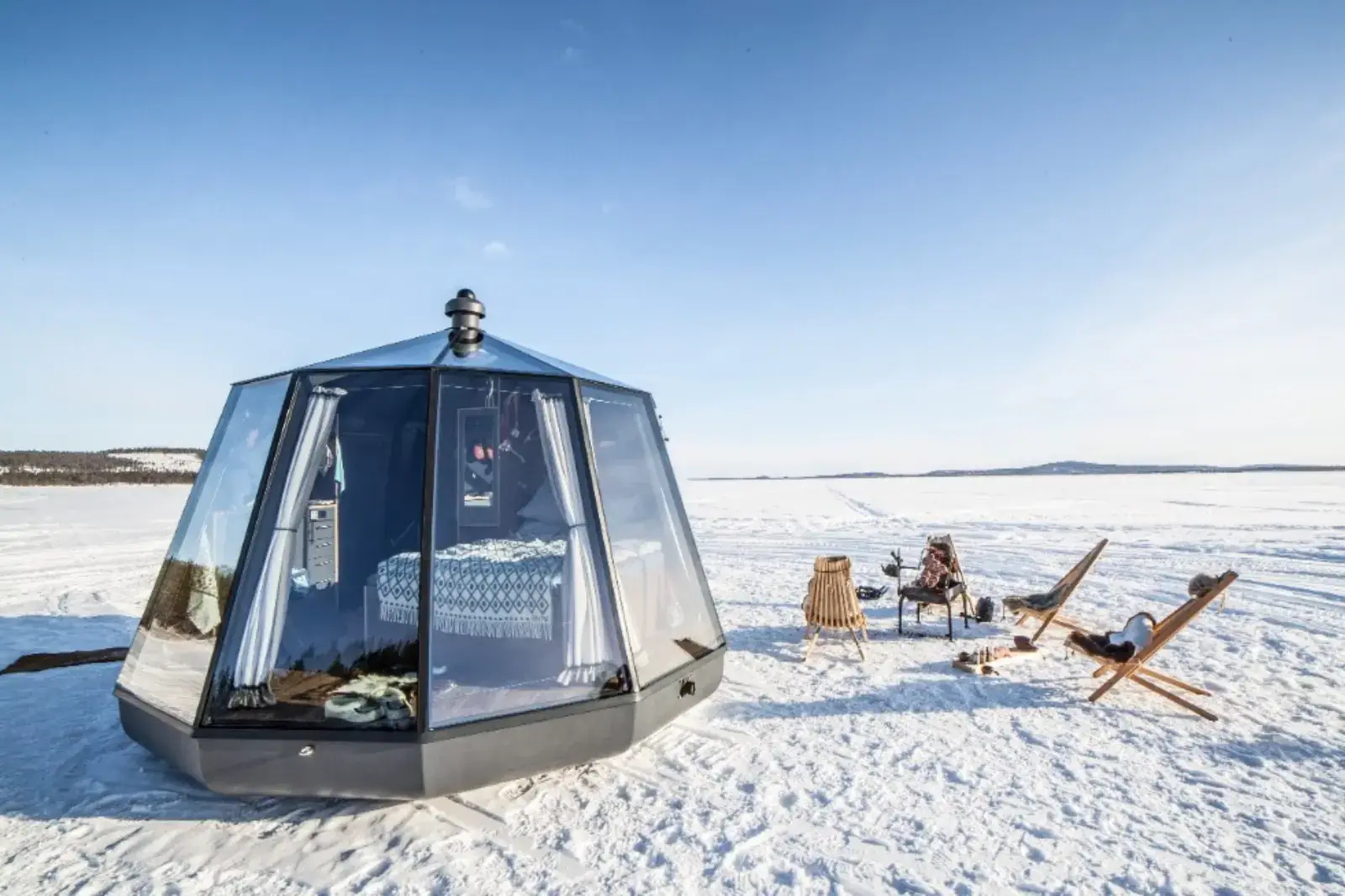 Chambre en verre flottant-Jokkmokk- Norrbottens län- Suède