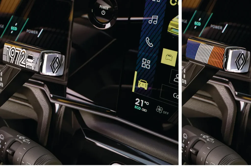 voiture électrique R5-option-levier-de-vitesse personnalisé-Renault 5 E-Tech electric