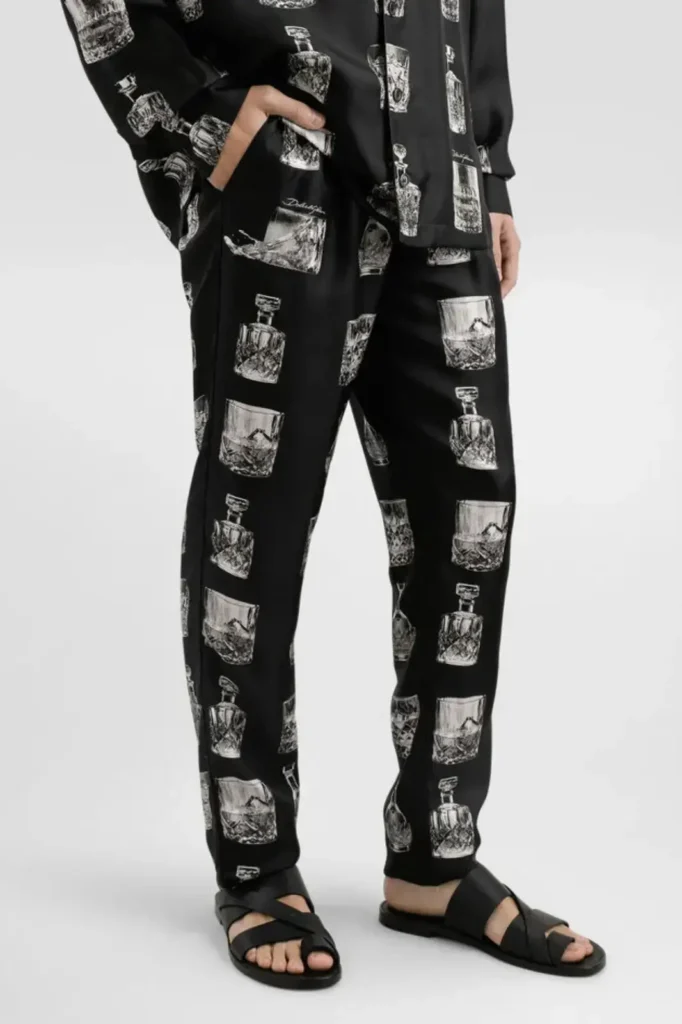 Dolce Gabbana - pyjama boys -Silk pajama pants with whisky print in Print for Men-Dolce&Gabbana-US