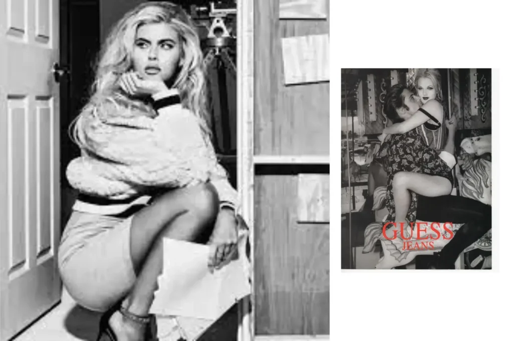 MissTexasTeenUSA 2014 Kellie Stewart, GUESS's new covergirl!-Guess jeans vintage Full Page Print Ad July 1993-Drew Barrymore's forever iconic 1993 -top model Werner Schreyer