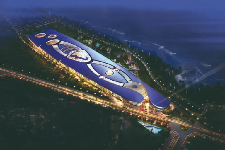 Morocco Mall Shopping Casablanca vue aérienne de nuit