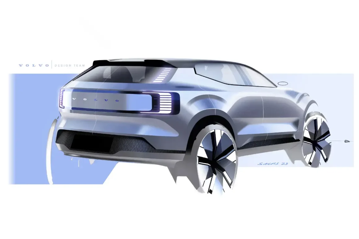 Volvo_EX30_Exterior_Sketchcroquis-design-vue 3-4 arrière