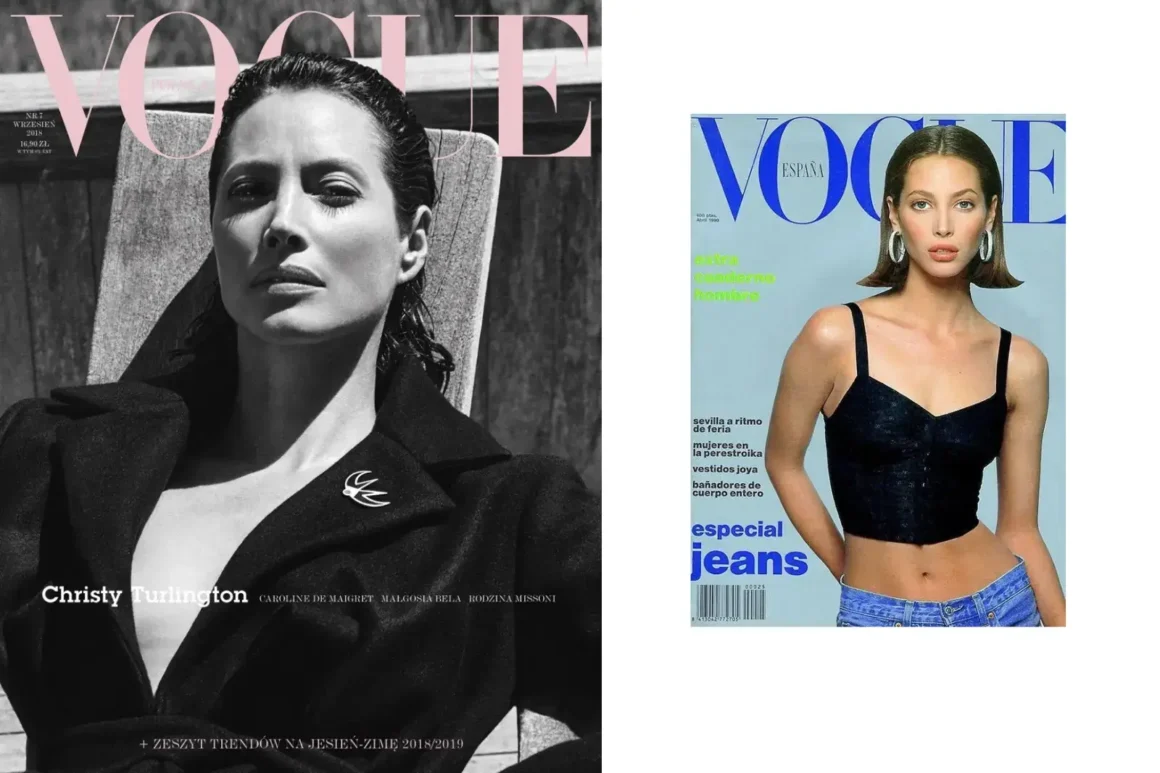 Christy-Turlington-Vogue Poland-2018Cover-N&B--Photo - Christy Turlington jeune-Vogue
