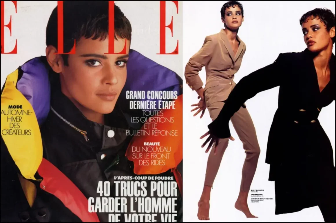 Nadège du Bospertus-jeune-Elle-magazine-cover-26 Aout 1991--1992 Crisca pub