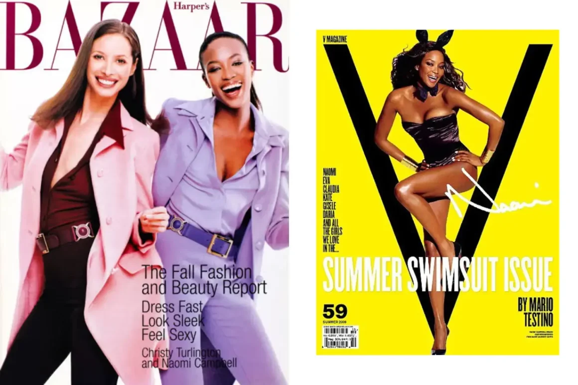 Naomi-Campbell-Christy_Turlington-Harpers's_Bazaar--PAGE_DROITE--Naomi Campbell - V-Magazines -cover