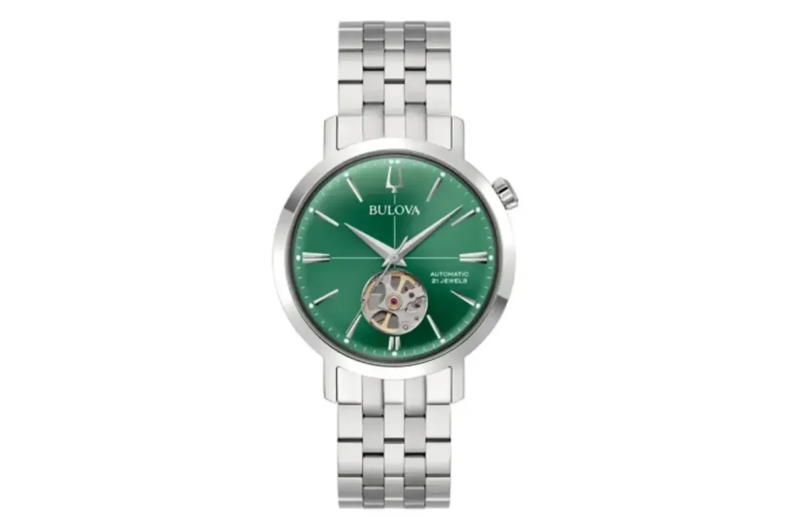 bulova-aerojet-montre-automatique-homme-cadran-vert-open-heart