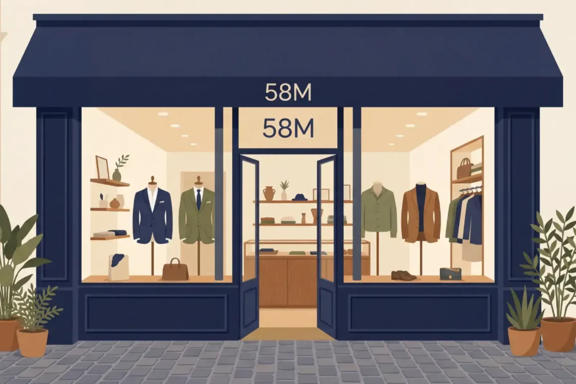 Devanture intimiste de la boutique 58M avec ses vitrines soigneusement agencées