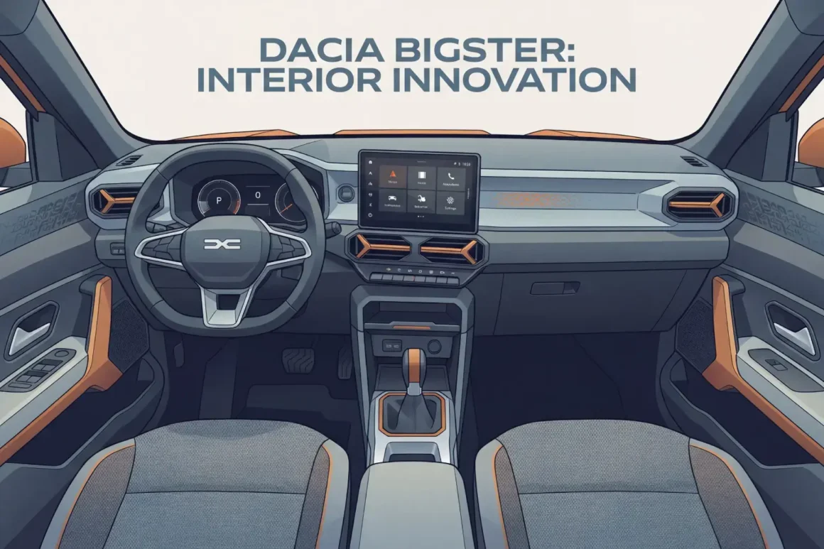 Intérieur Dacia Bigster avec écran tactile 10 pouces et planche de bord numérique